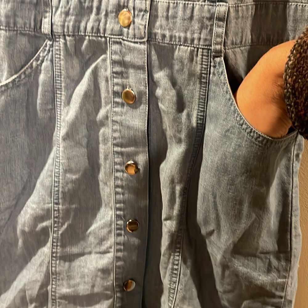 Free People Sami Point Collar Mini Denim Dress - Picture 7 of 13